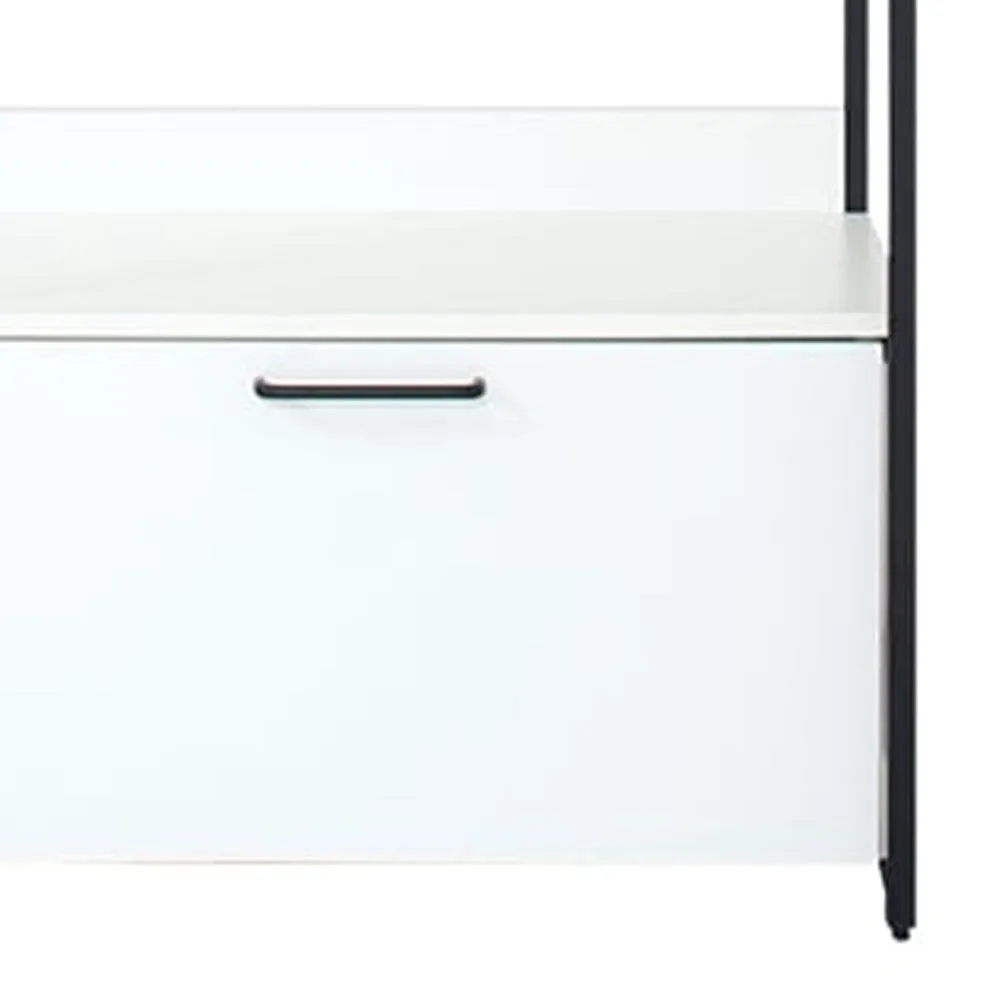 Cox Modular Closet System, 1 Storage Drawer, Hanging Rod, Black Metal Frame By Casagear Home