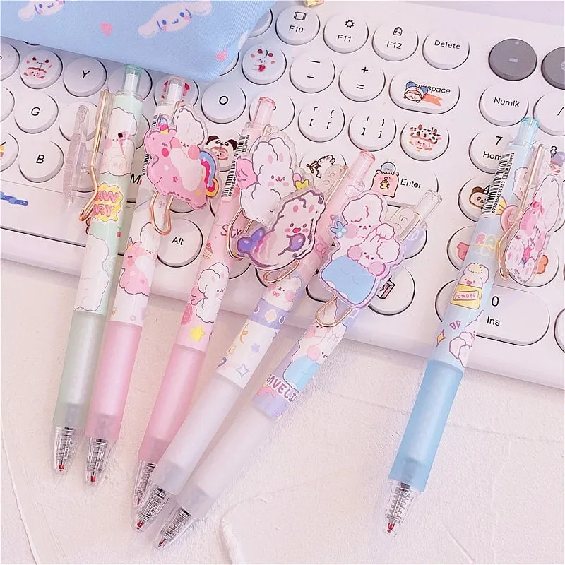 Cute Cartoon Rabbit Gel Pen 6pcs/Set