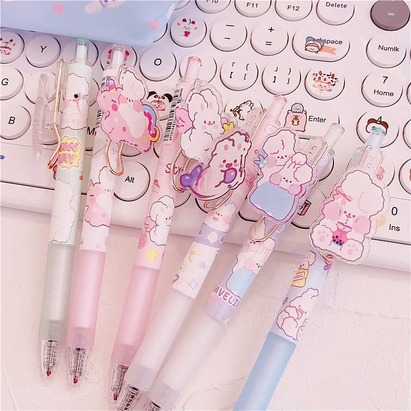 Cute Cartoon Rabbit Gel Pen 6pcs/Set
