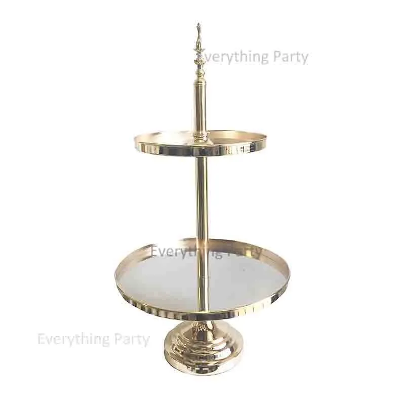 Deluxe Metallic Silver Cup Cake Stand 2 Tier