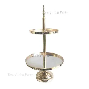 Deluxe Metallic Silver Cup Cake Stand 2 Tier