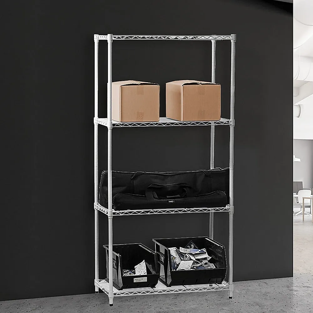 Durable Adjustable Chrome Wire Storage Shelf 90x35cm Steel