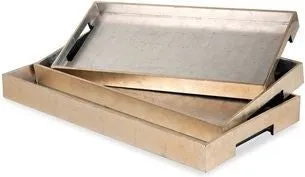 Essex Rectangular Trays - Gold/ Silver