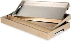 Essex Rectangular Trays - Gold/ Silver