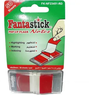 Fantastick Pop up Flags, Red, 45x25mm, 50 sht/pad