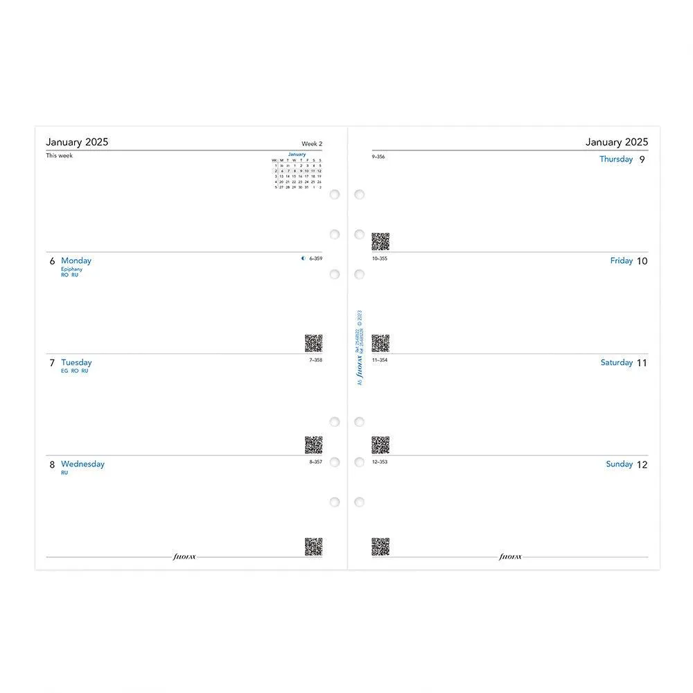 Filofax A5 Week to View, English, 2025