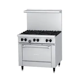 Garland X36-6S Sunfire 36" Natural Gas 6-Burner Range With Storage Base - 173,000 BTU