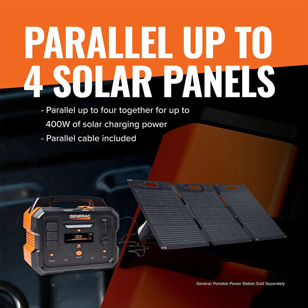 Generac GS100 100 Watts Solar Panels for Power Stations w/ Tri-Fold Design
