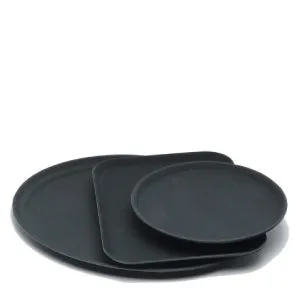 Gengrip 14" x 18" Rectangular Non-Slip Tray Black - Pack 1