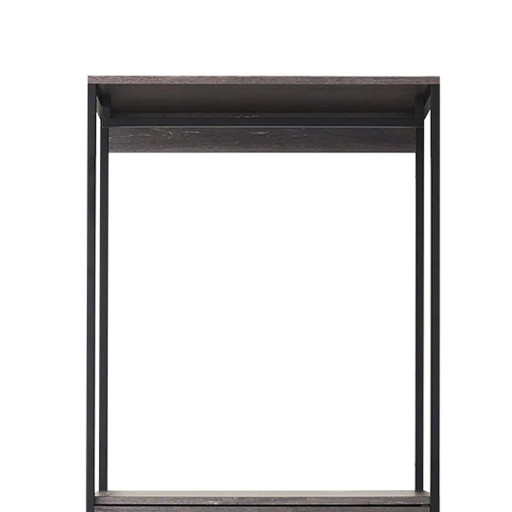 Gin Modular Closet System, 3 Rustic Gray Drawers, 1 Hanging Rod, Black By Casagear Home