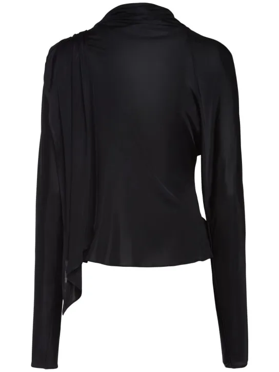 Giuseppe Di Morabito   Draped shiny viscose jersey top 