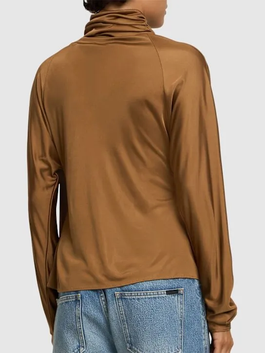 Giuseppe Di Morabito   Draped shiny viscose jersey top 