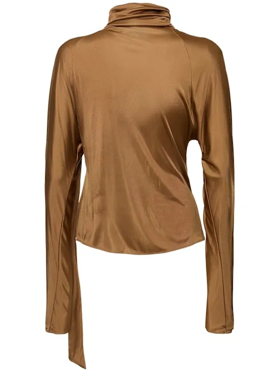 Giuseppe Di Morabito   Draped shiny viscose jersey top 