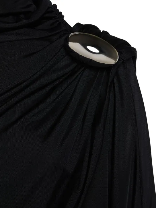 Giuseppe Di Morabito   Draped shiny viscose jersey top 