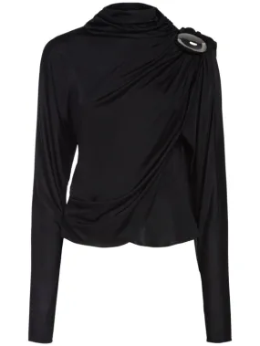 Giuseppe Di Morabito   Draped shiny viscose jersey top 