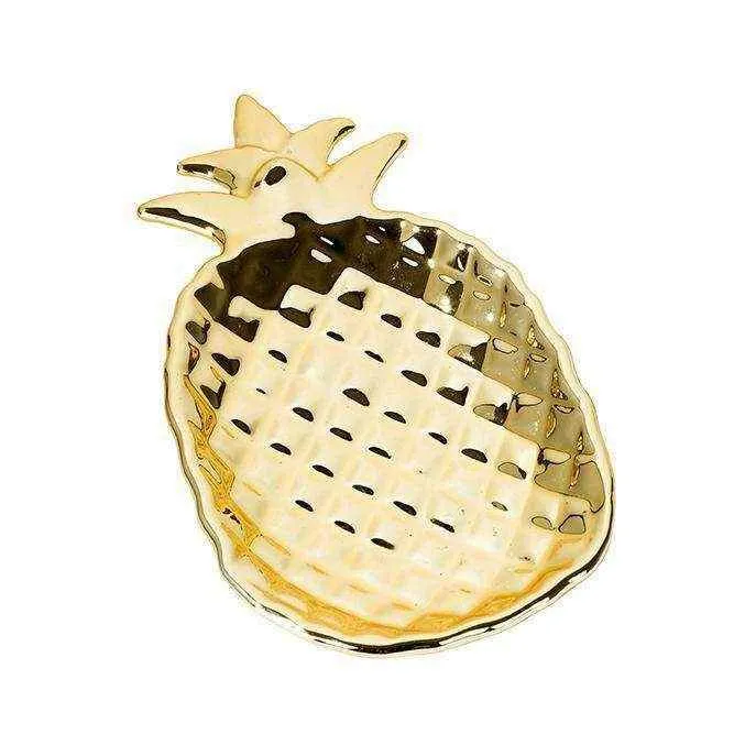 Gold Ceramic Pineapple Dish