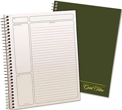 Gold Fibre Wirebound Legal Pad' 9-1/2 In. X 7-1/4 In.' White' Green Cover' 84-Sheets