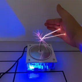 Hand-touchable Lightning Novelty Light,Bluetooth Music Tesla Coil, Touchable Artificial Lightning Spark Gap Arc Generator, Wireless Transmission Experiment Model