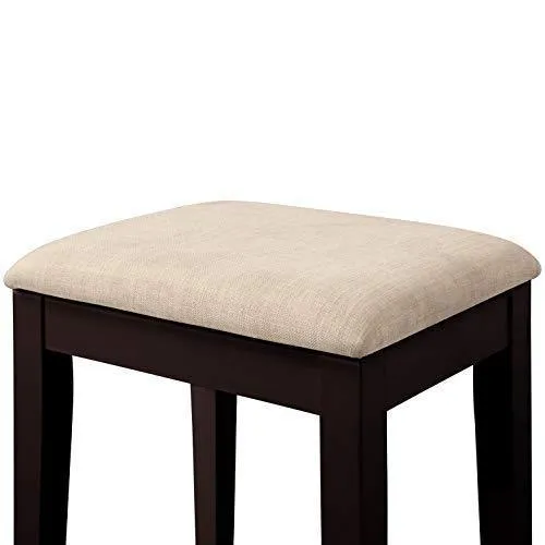Harper&Bright Designs Vanity Table Set with Mirror & Cushioned Stool Dressing Table Make up Vanity Dresser(Espresso)