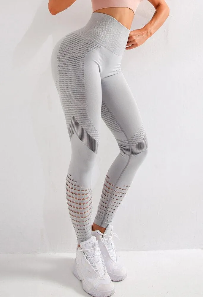 High Waist Seamless Hollow Out Leggings