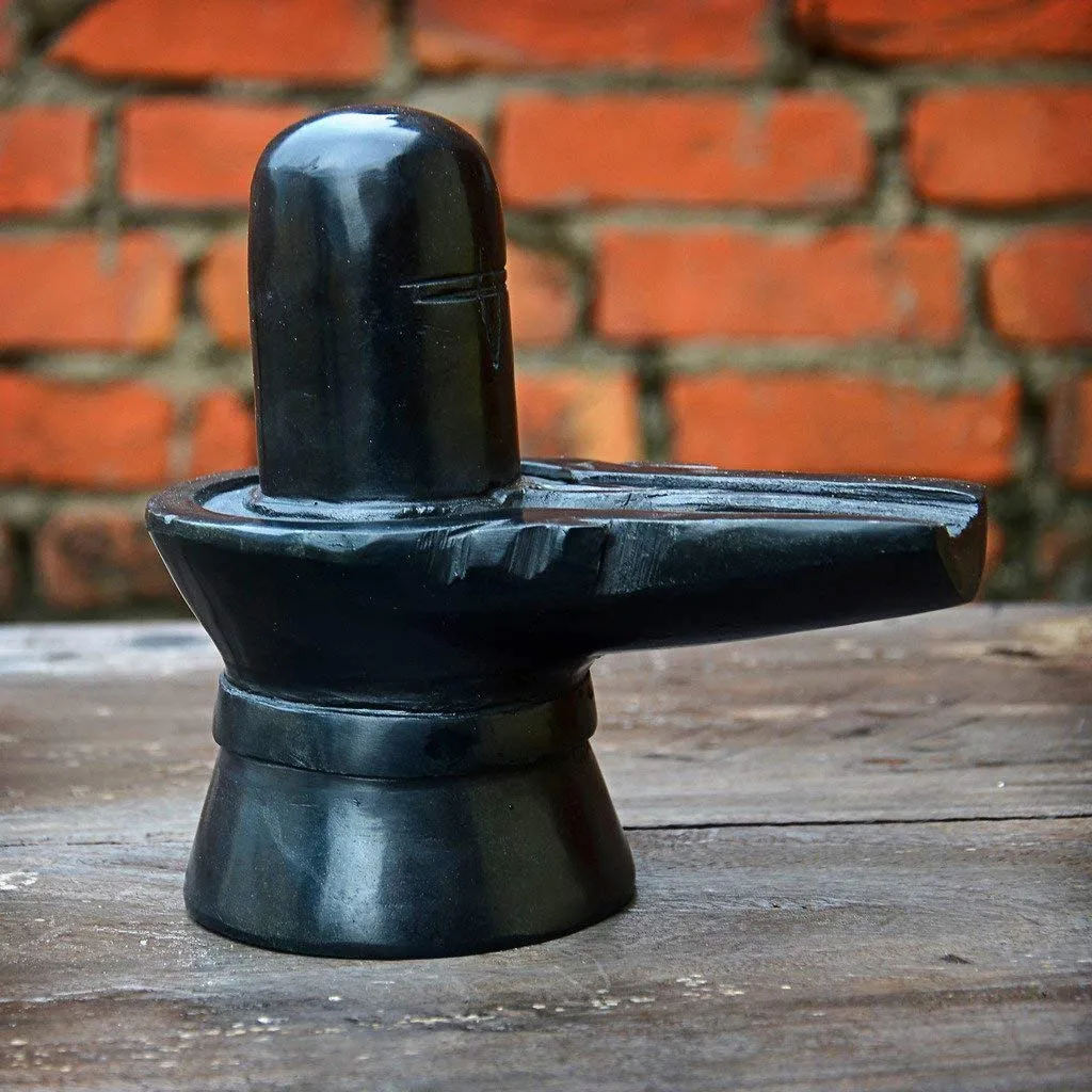 IndiaBigShop Hindu God Shiva Lingam Statue for Puja, Stone Carving, Portable Perfect for Traveling, Home Décor Statue