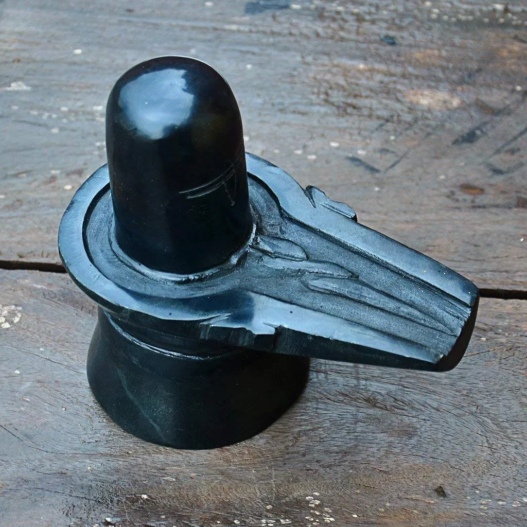 IndiaBigShop Hindu God Shiva Lingam Statue for Puja, Stone Carving, Portable Perfect for Traveling, Home Décor Statue
