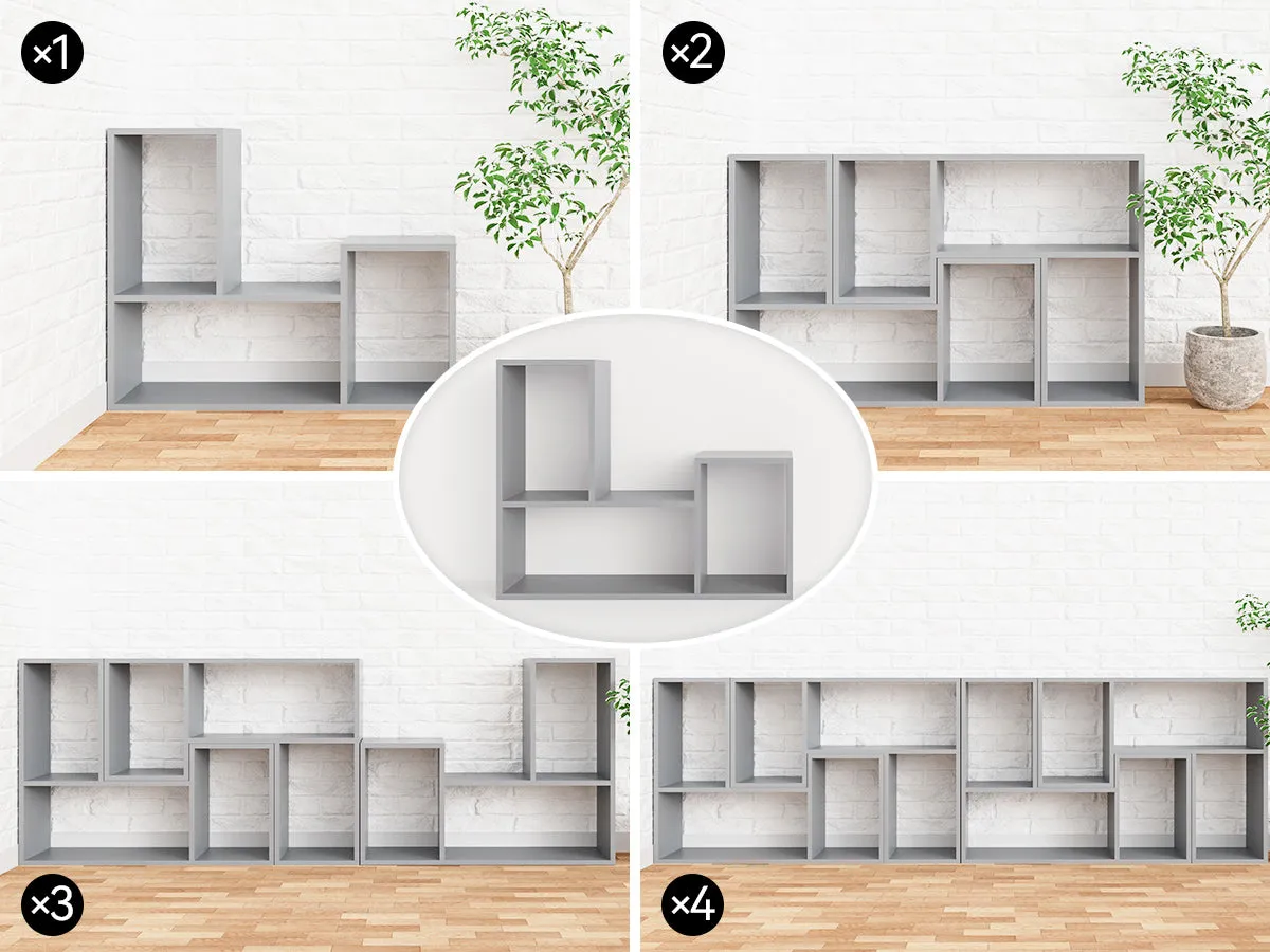 Kaboon Free Combination Shelf Unit--Gray