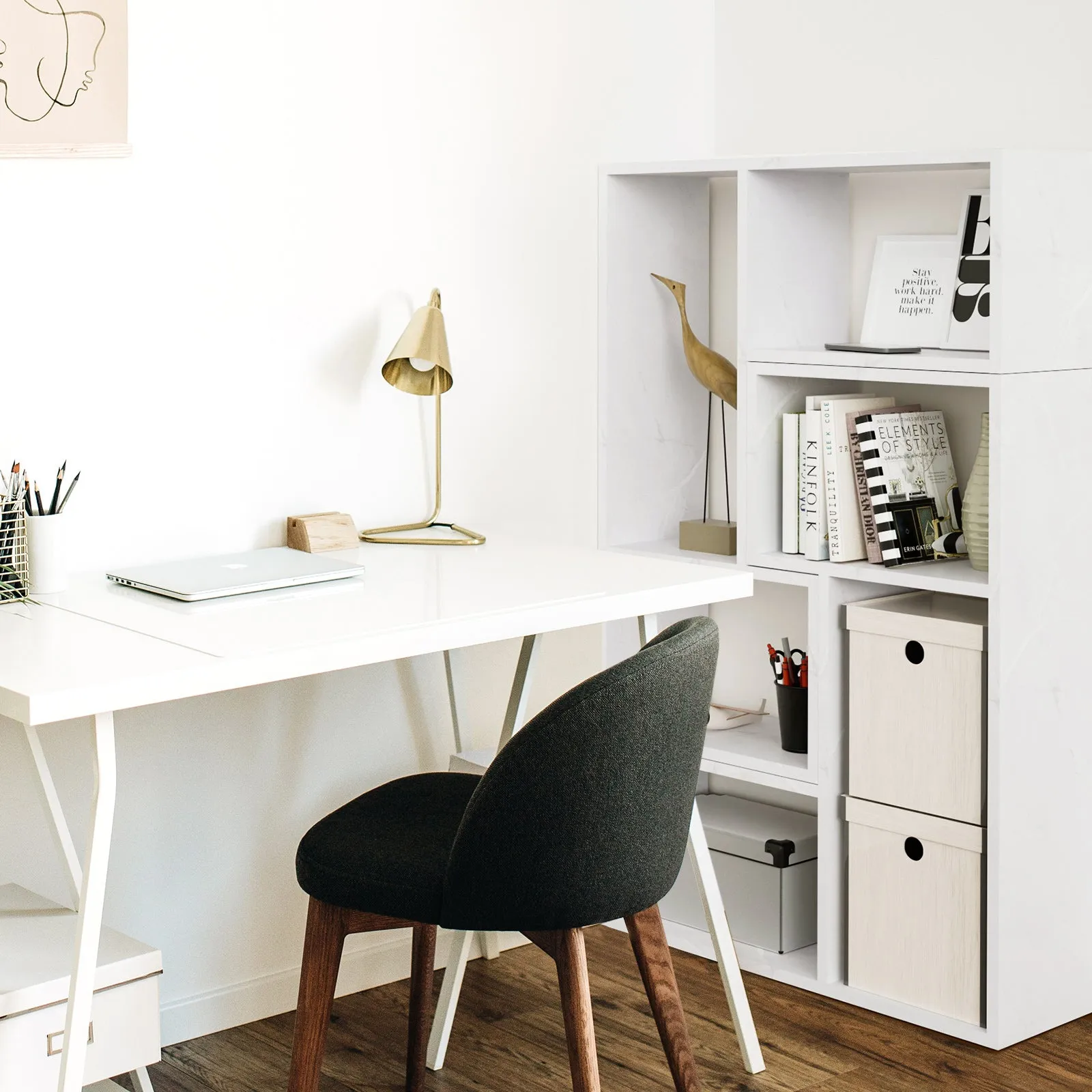 Kaboon Free Combination Shelf Unit--White Rock