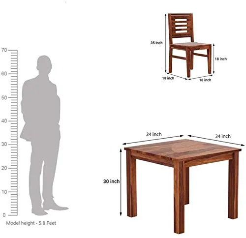 Krafting Kustoms Solid Sheesham Wood 4 Seater Dining with Chair || Dining Table Sets || Dining Room Sets || Wooden Dining Table 4 Seater with Chair || Dining Table 4 Seater, Walnut Finish