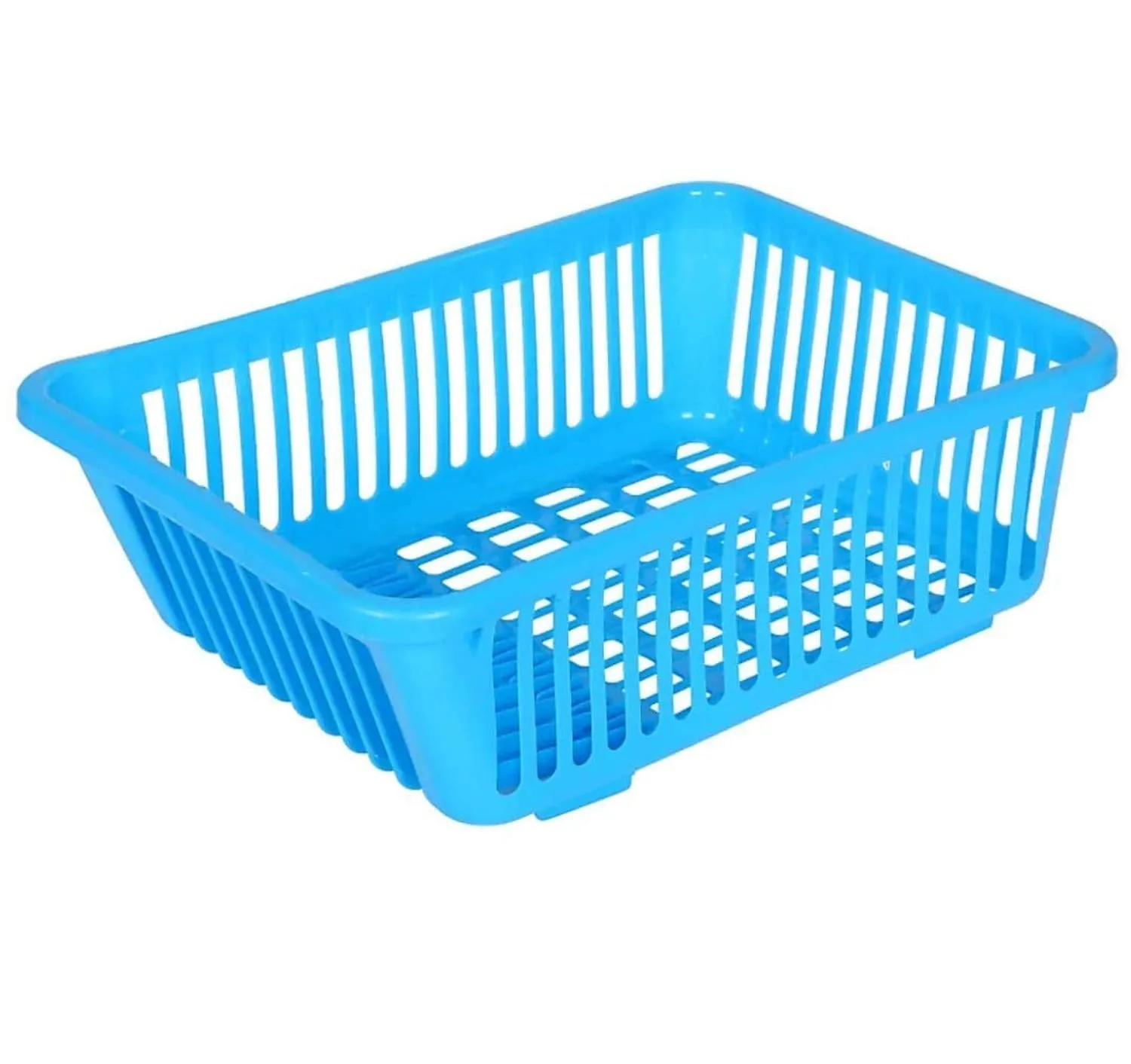 Kuber Industries 3 in 1 Large Durable Plastic Kitchen Sink Dish Rack Drainer Drying Rack Washing Basket with Tray for Kitchen, Dish Rack Organizers, Utensils Tools Cutlery (Blue)-KUBMARTK10733