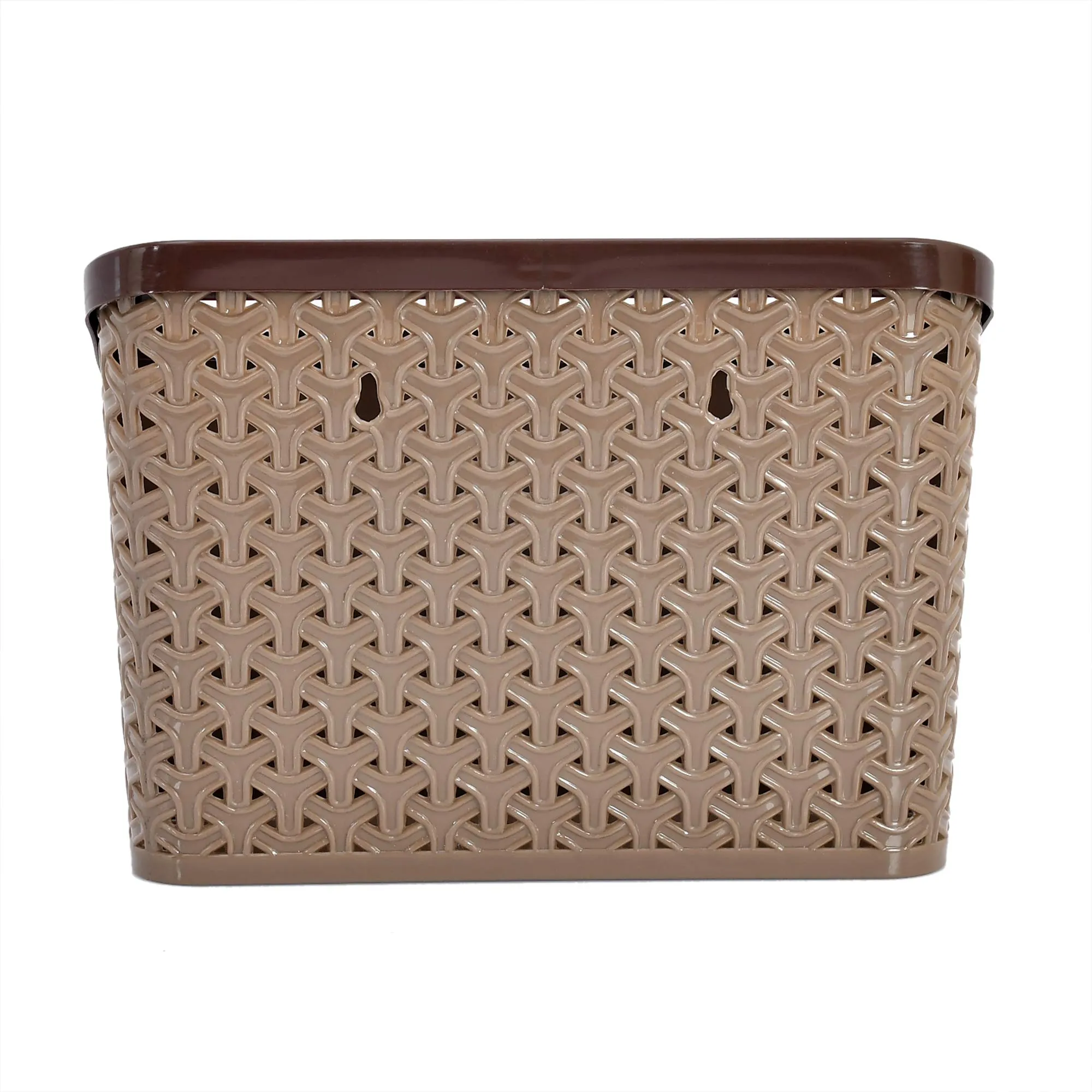 Kuber Industries Plastic Multi-Purpose Compact Desk Storage Organizer| Stationary Box |Plastic Cosmetics|Make Up Organizer Container, Pack of 2 (Brown)