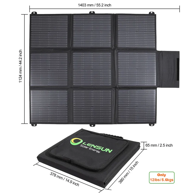 LensunSolar 200W 36V Solar Blanket for 24V Battery or Power Station