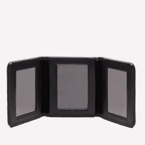 LIFESTYLE SMALL LEATHER BOUND TRIPLE PHOTO FRAME - BLACK
