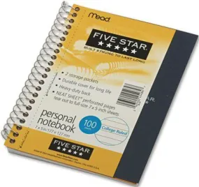 Mead Wirebound Notebook College Rule 5 X 7 White 100 Sheets/Pad
