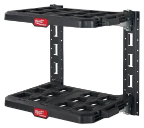 Milwaukee PACKOUT 48-22-8480 Racking Kit, 5 lb, 21-1/2 in OAW, 17.6 in OAD, 20 in OAH, 2-Shelf, Black :SET: QUANTITY: 1