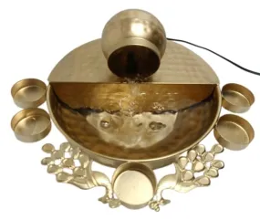 M.K Handicraft Decorative Water Fountain for Living Room, Bedroom, Dining Room, Kitchen, Bathroom, Home Decor (Gold Powdercoated)