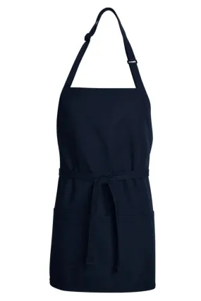 Navy Premium Short Bib Adjustable Apron (3 Pockets)
