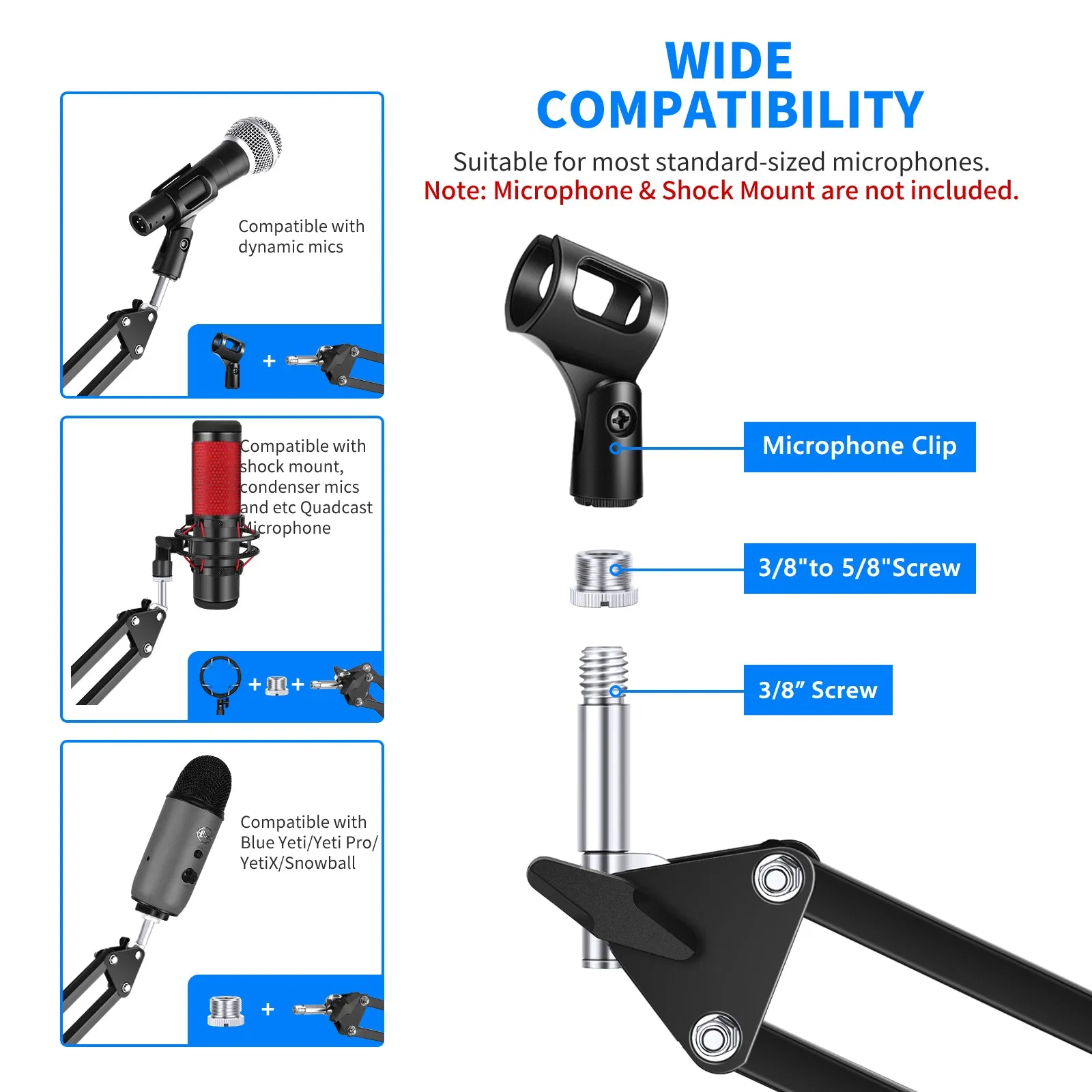 NEEWER NW-35 Microphone Stand Boom Suspension Scissor Stand
