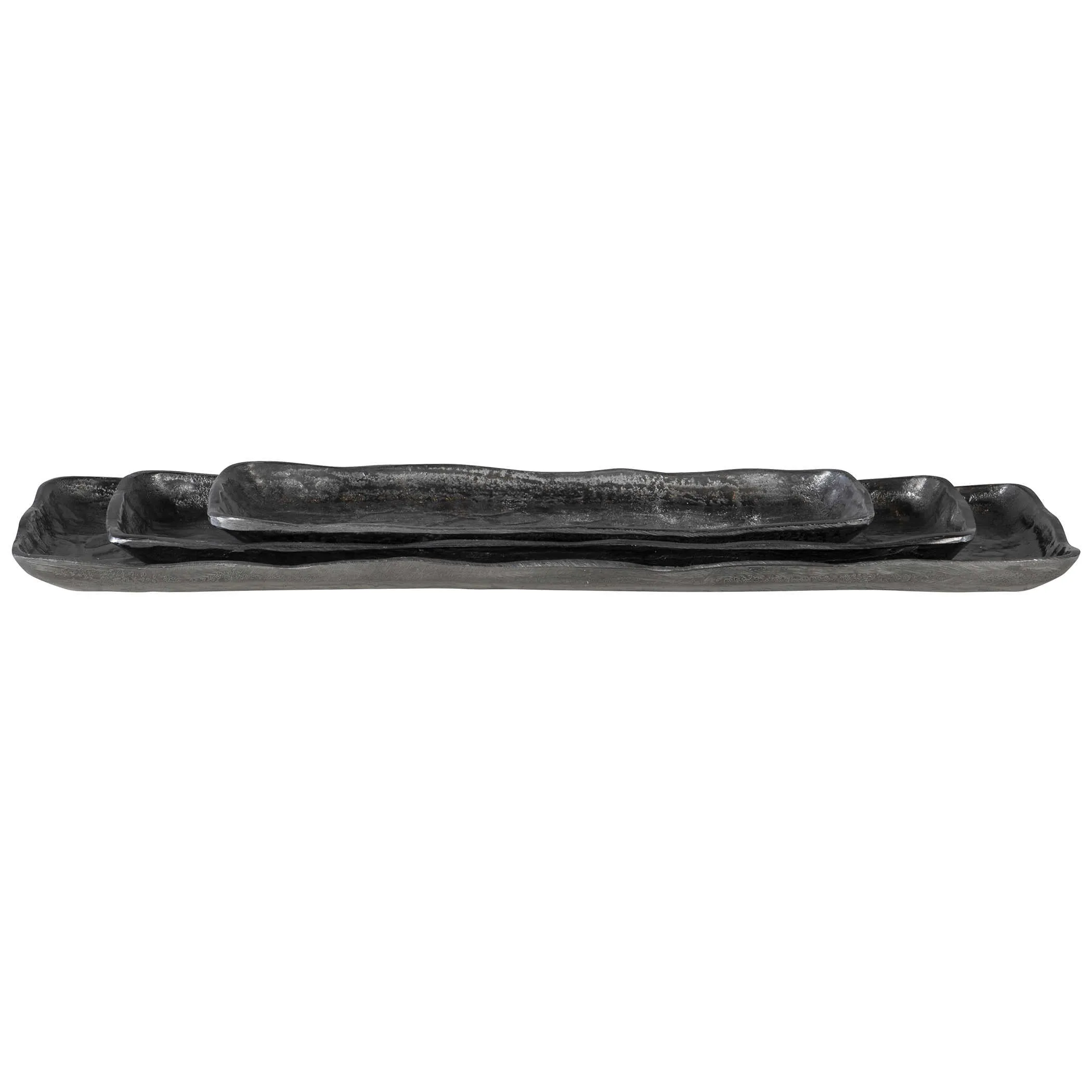 Nickel Artisan Trays, Set of 3