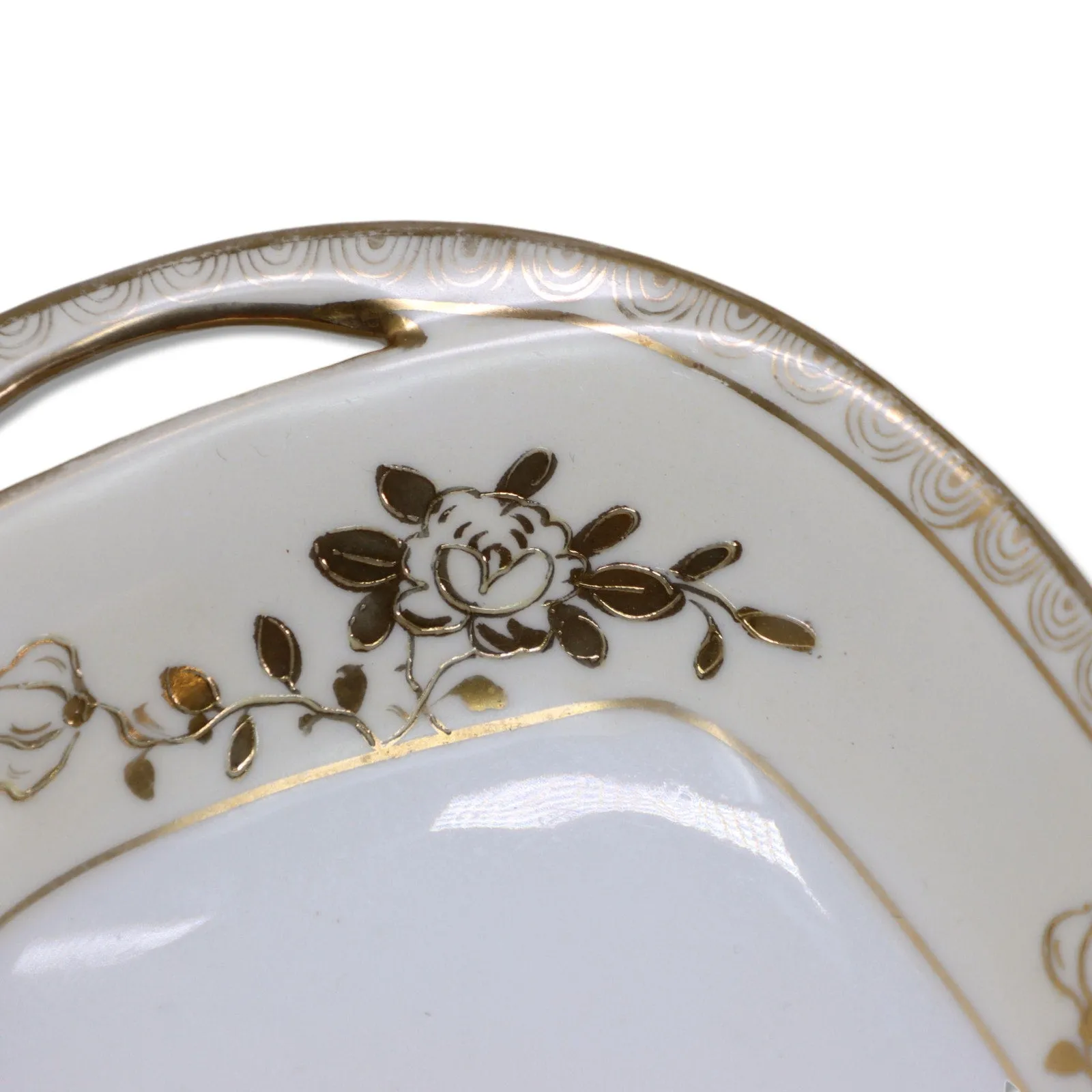Nippon Oval Asparagus Dish Gold Moriage Porcelain Antique C. 1911