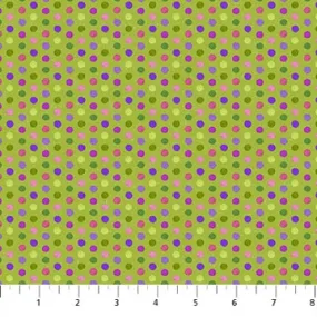 Northcott Fabric Wine Dots, Green Multi, Life Happens Wine Helps Collection by Ellen and Clark Studio 24567-74