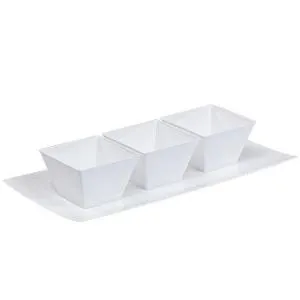 Pearl 13" X 6.25" Rectangular Plastic Condiment Tray (Case Qty: 25)
