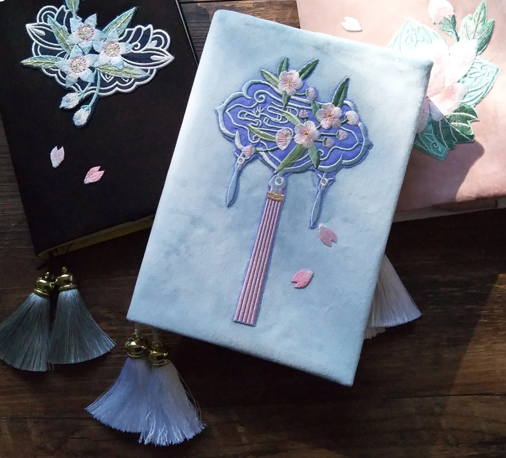 Personalized Handmade Notebook Cover A5 Size Embroidery Journal Sleeve Antique Fabric Planner Bamboo Orchid Crane Traveler's Notebook Gift