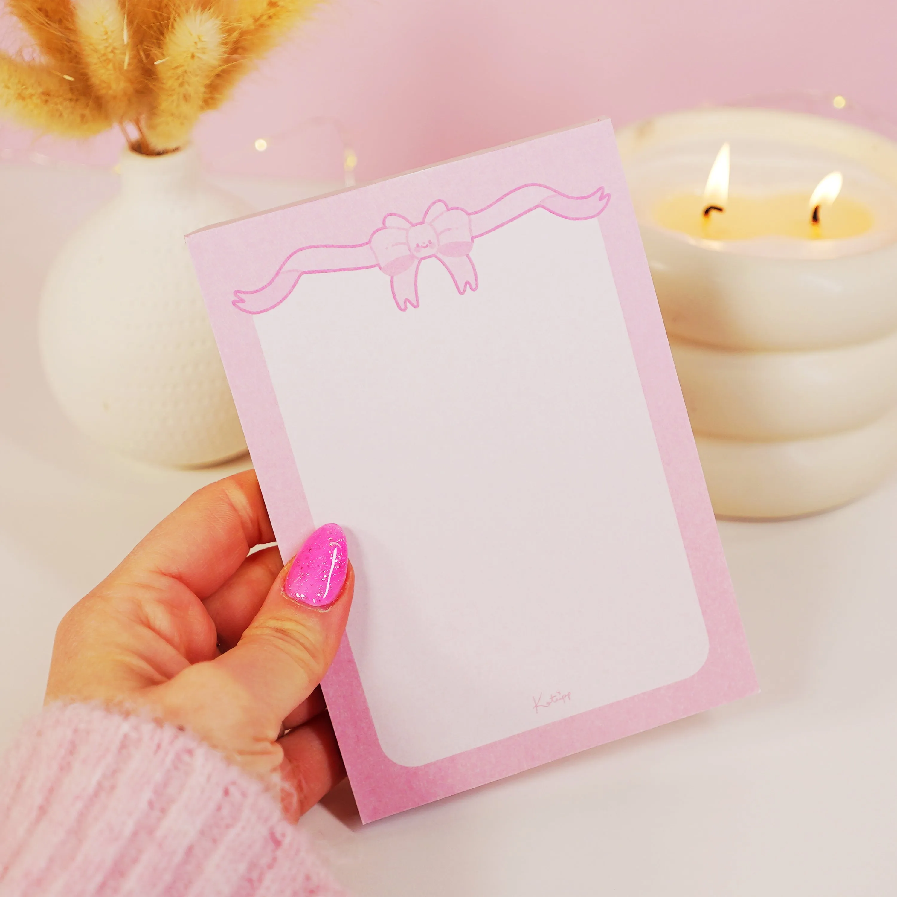 Pink Coquette Bow Stationery Bundle | Kawaii Notepads & Planner Set for Cute Organisation