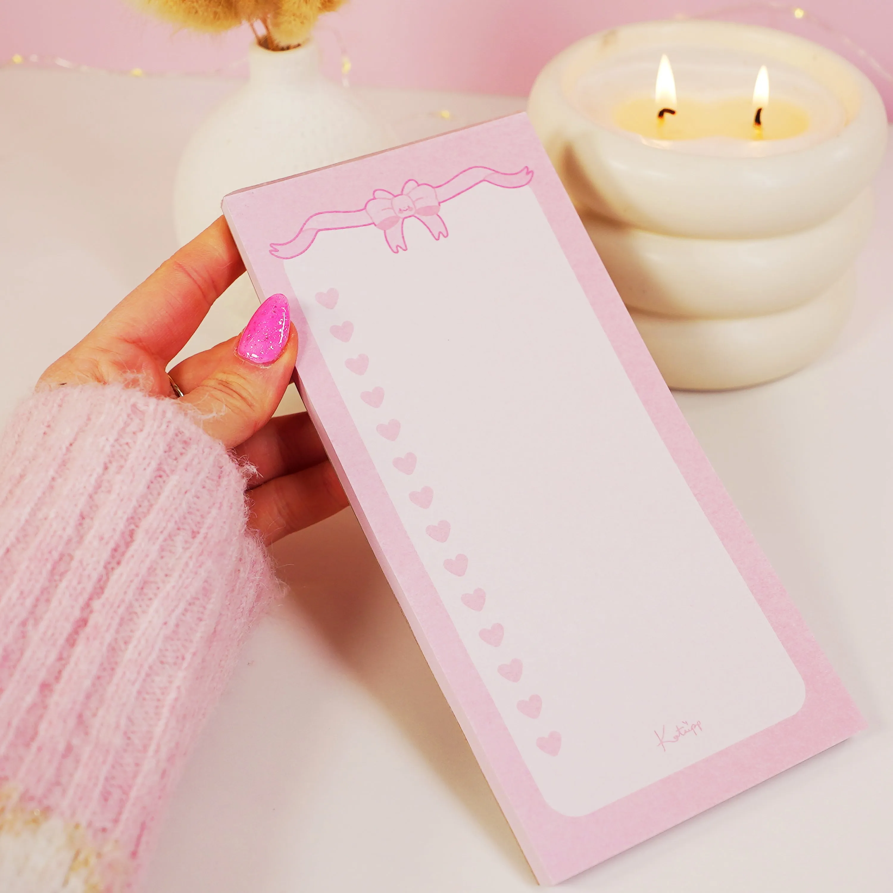 Pink Coquette Bow Stationery Bundle | Kawaii Notepads & Planner Set for Cute Organisation