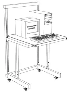 Production Basics 1720 Solution Series Standard Mobile PC Stand, 30"D x 36"W