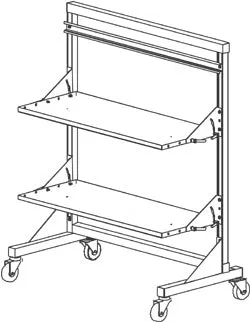 Production Basics 1730 Solution Series Standard Mobile Single-Sided Supply Cart, 18"D x 36"W
