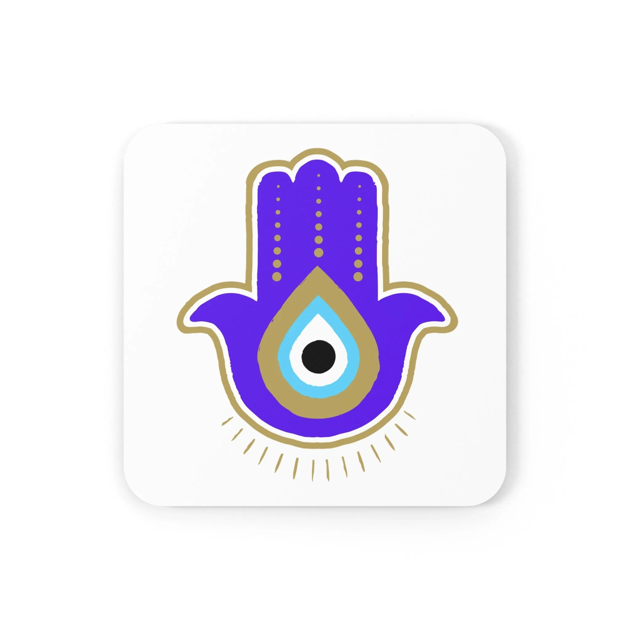 Purple Hamsa Coaster Set