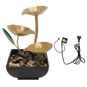 RA1 HUB Tabletop Fountains Indoor Lotus Leaf Relaxation Fountains Tabletop Waterfall Decoration Fountain Includes Many Natural River Rocks