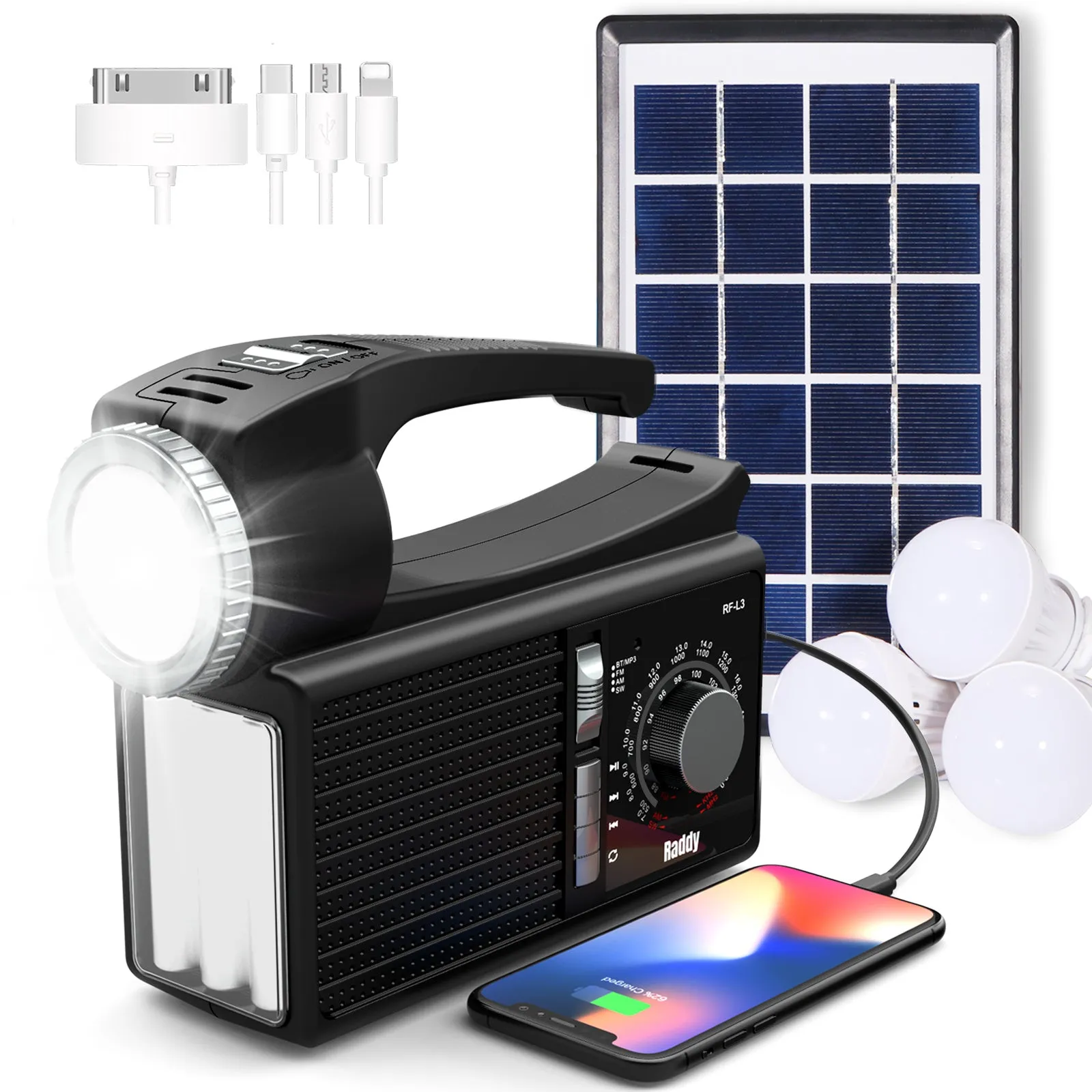 Raddy RF-L3 Portable Solar Generator | with Solar Panel | Flashlight  Music Player [DISCONTINUED]